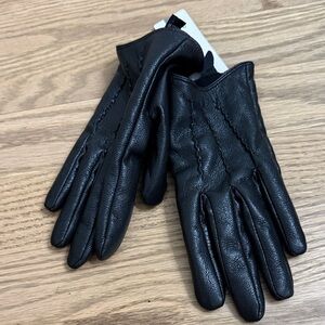 Black faux Leather Gloves